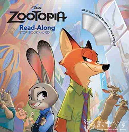 英文原版 疯狂动物城 Zootopia Read-Along Storybook CD 迪士尼故事书 绘本故事 CD朗读 有声读物